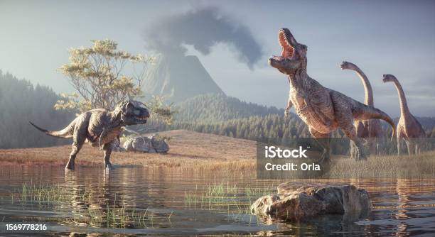 3d Render Dinosaur Stock Photo - Download Image Now - Dinosaur, Tyrannosaurus Rex, Extinct