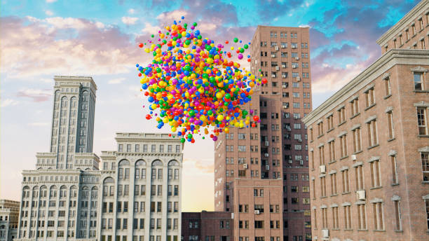 istock Colorful Balloon Collection Creates Mesmerizing Urban Spectacle 1569781488
