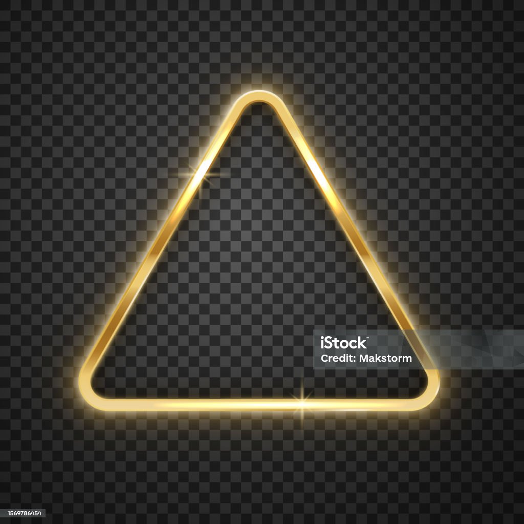 Triangular Gold Frame Gold Metal Triangular Glossy Frame With Shadow Realistic Vector Modern ...