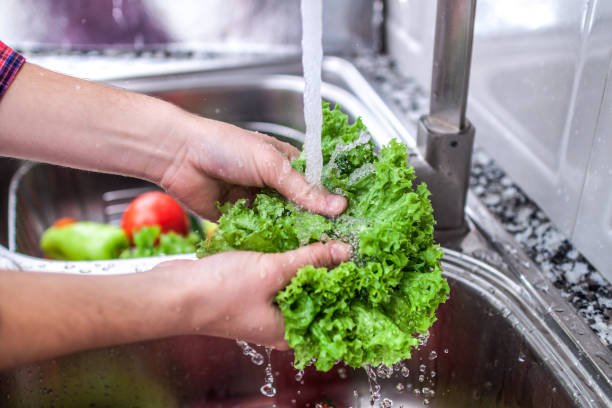 istock Washing vegetables for cooking fresh salad 1569795241
