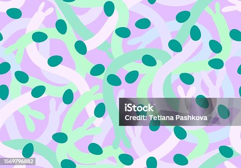 istock Cartoon Easter eggs seamless pattern for wrapping paper and fabrics and clothes print 1569796882