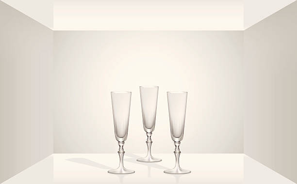 Okulary szampana Gotowa na imprezę! – artystyczna grafika wektorowa