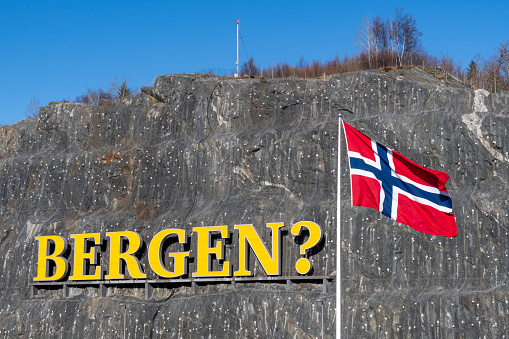 Scene greeting arrivals at the Bergen airport in Norway