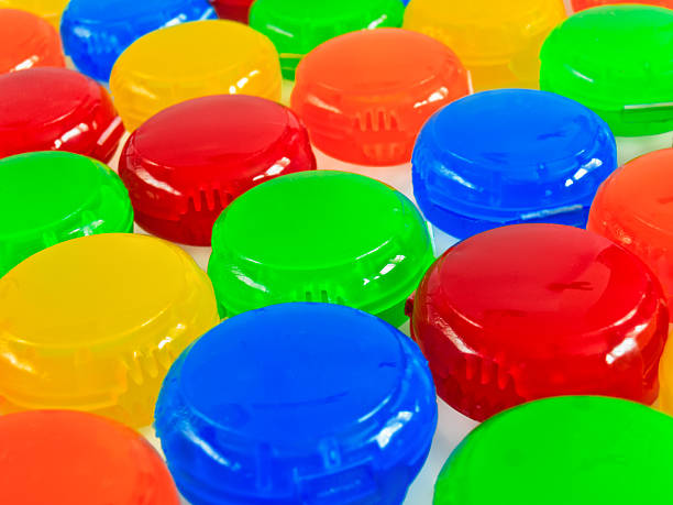 coloured plastice pills stock photo