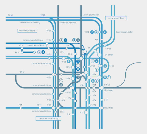 abstract infographics subway transportation plan vector art illustration