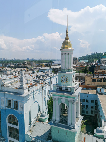 Majestic Bell Tower: Bell Tower of Ekaterininsky Greek Monastery Seen from the Observation Wheel at Kontraktova Square, Kyiv