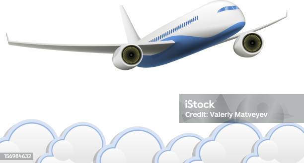 Ilustración de Avión De Nubes y más Vectores Libres de Derechos de Aeropuerto - Aeropuerto, Avión, Avión de pasajeros