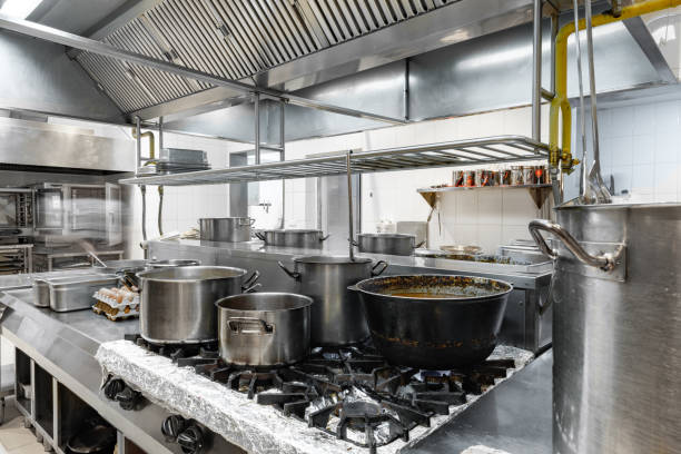 istock Kitchen appliances in professional kitchen in a modern restaurant 1569848805