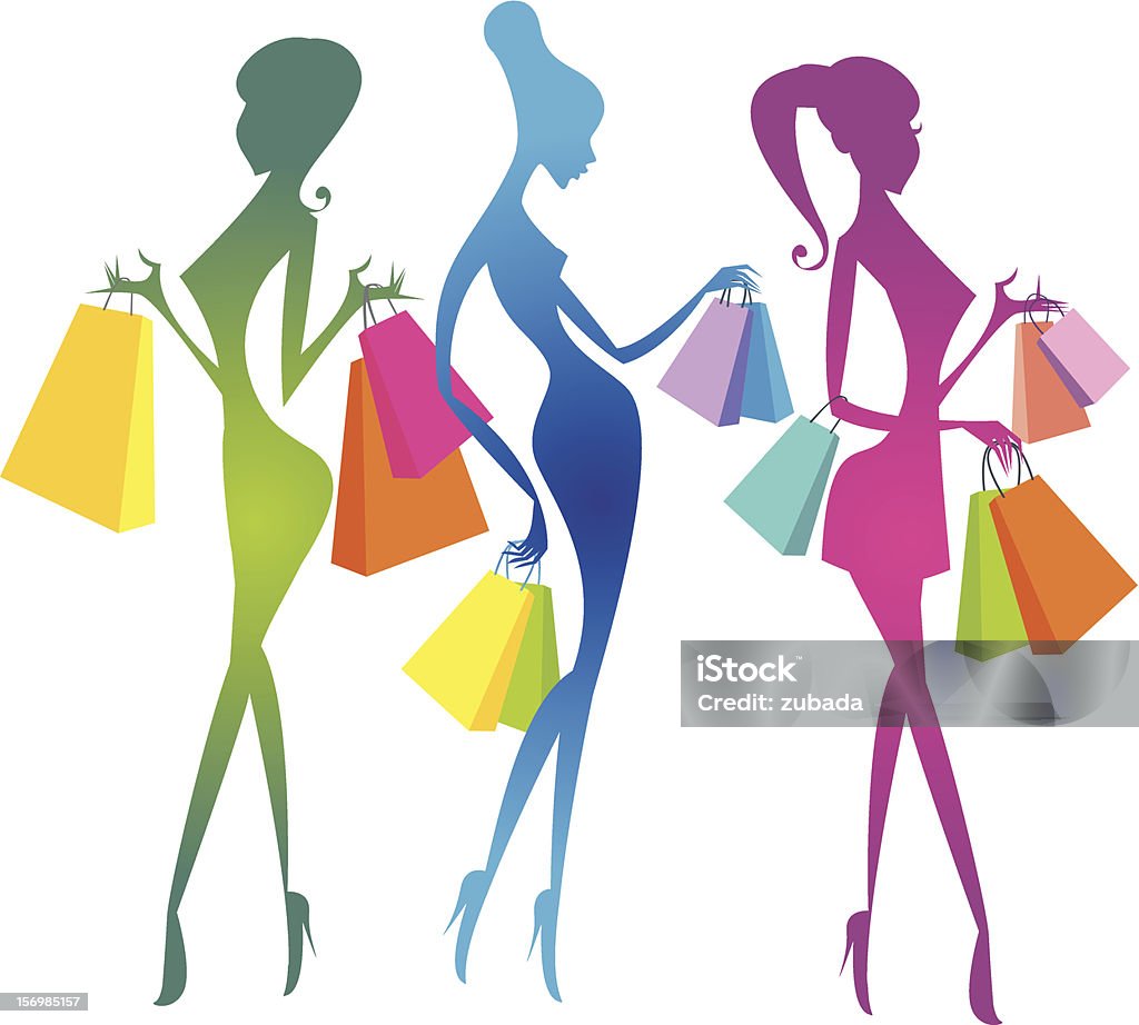 De compras - Vetor de Mulheres royalty-free