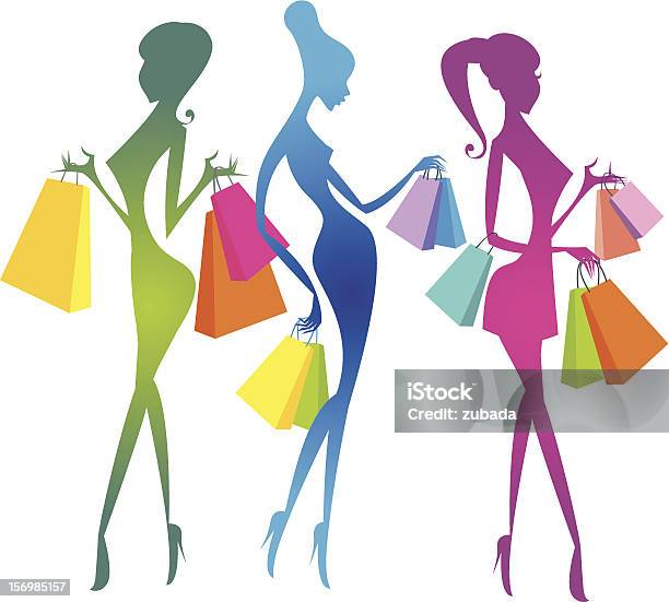 Vetores de De Compras e mais imagens de Mulheres - Mulheres, Sacola de compras, Vector