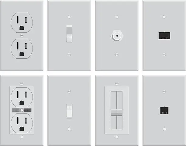 Vector illustration of Wall Electrical Plates