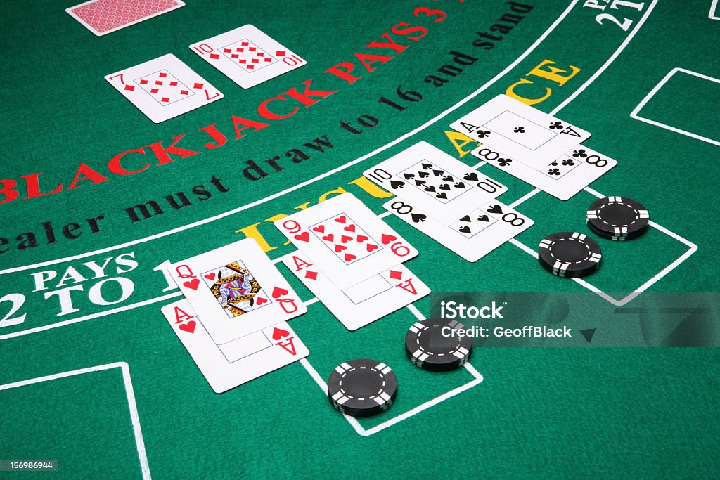 Splitting in Blackjack Two winning double down blackjack hands Blackjack Stock Photo