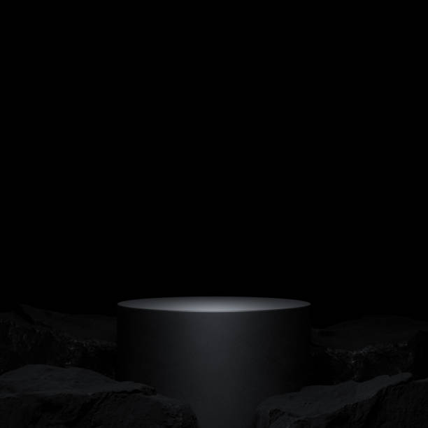 istock Elegant Luxury Design Podium on Dark Stone - 3D Illustration 1569886819