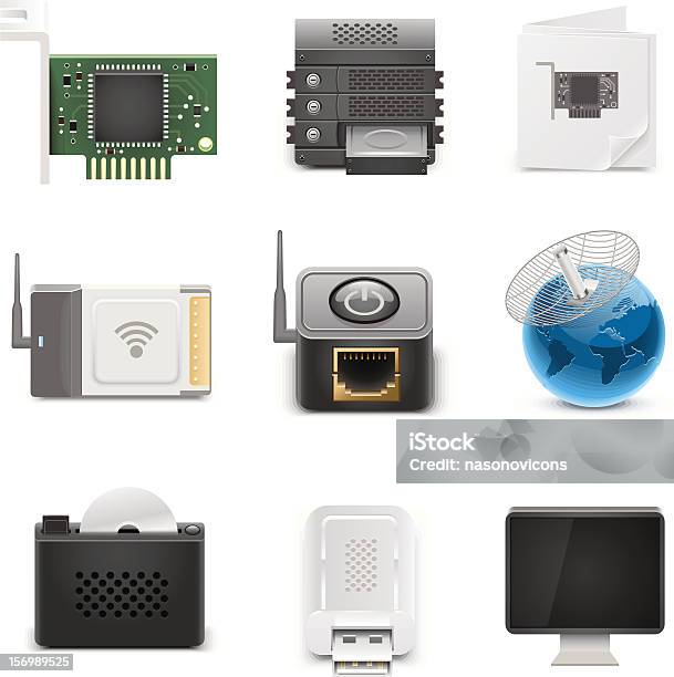 Netzwerk In Silber Stock Vektor Art und mehr Bilder von Antenne - Antenne, Ausrüstung und Geräte, CPU