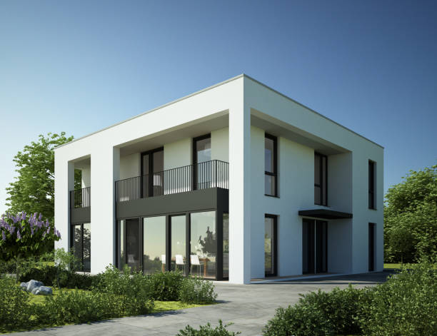 istock Modern cubic villa during the day 1569911814