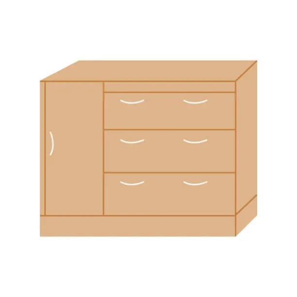 Vector illustration of Storage furniture set in the living room.