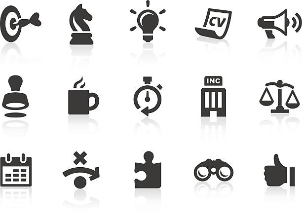 Business Strategy icons Simple business strategy related vector icons for your design and application. Files included: vector EPS, JPG, PNG. knight chess piece stock illustrations