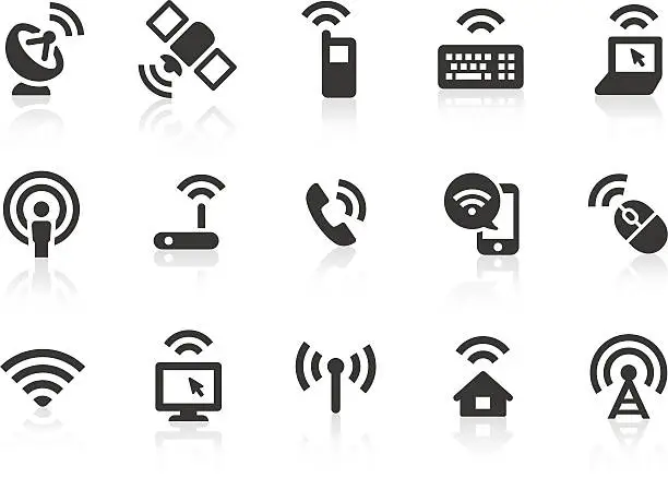 Vector illustration of Wireless Technology icons