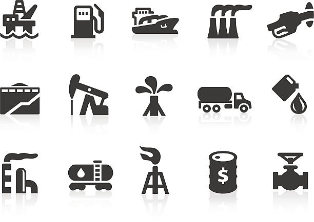 ilustrações de stock, clip art, desenhos animados e ícones de ícones de indústria petrolífera - oil industry oil rig computer icon oil