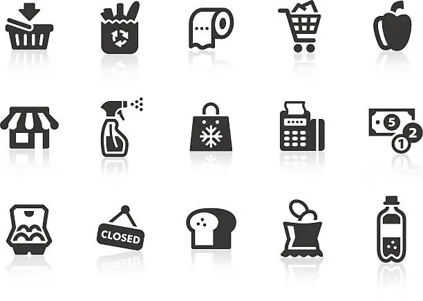 Vector illustration of Supermarket icons