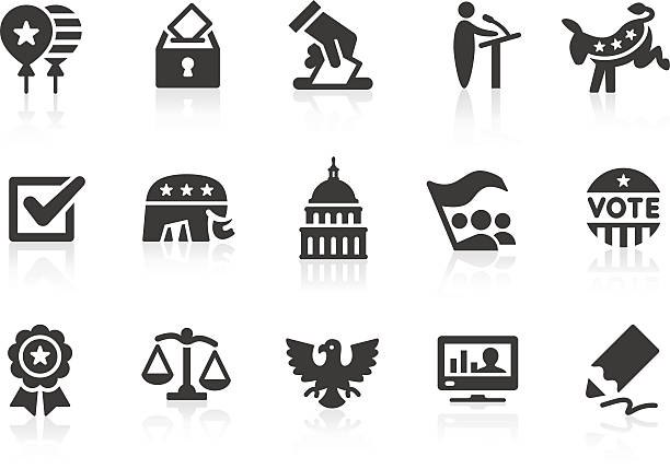 выборы значки 1 - voting interface icons election politics stock illustrations