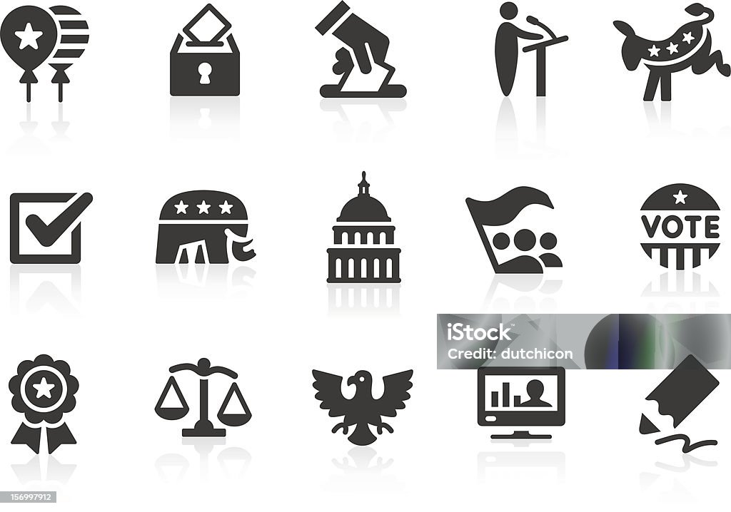 Election icons 1 Simple election and politics related vector icons for your design and application. Files included: vector EPS, JPG, PNG. Icon Symbol stock vector