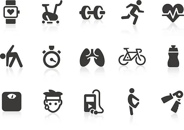 Vector illustration of Vector illustration of exercise icons