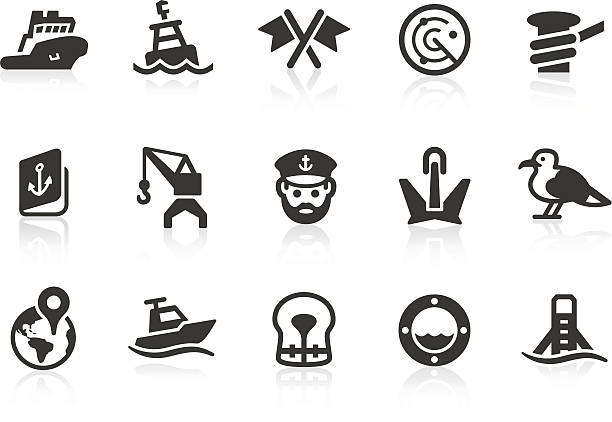 порт значки - nautical vessel buoy symbol computer icon stock illustrations