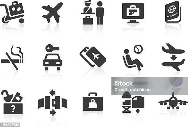 간단하게 공항 및 여행 벡터 아이콘 아이콘에 대한 스톡 벡터 아트 및 기타 이미지 - 아이콘, 공항 출발 구역, 비행기