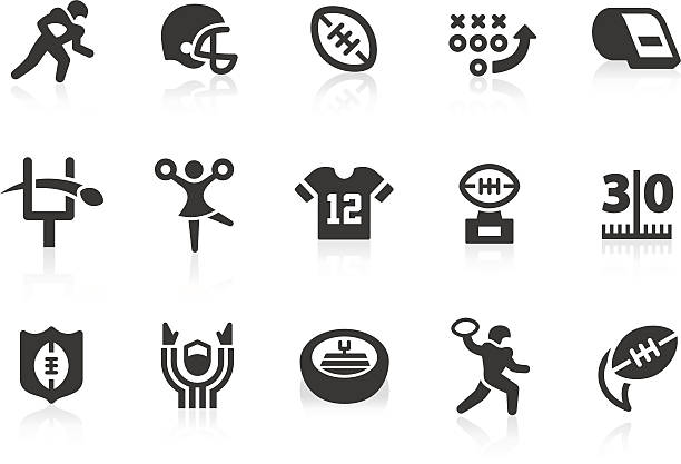 ilustrações de stock, clip art, desenhos animados e ícones de ícones de futebol americano - american football stadium illustrations