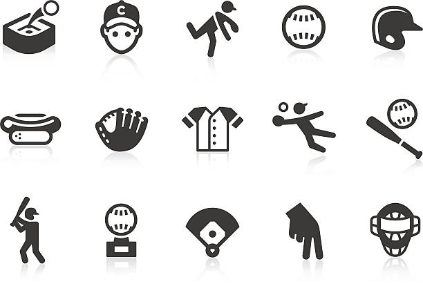 Baseball icons Simple baseball related vector icons for your design and application. Files included: vector EPS, JPG, PNG. baseball glove stock illustrations