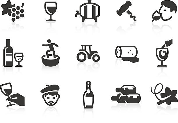 Wine and Vineyard icons Simple wine and vineyard related vector icons for your design and application. Files included: vector EPS, JPG, PNG. wine and oenology graphic stock illustrations
