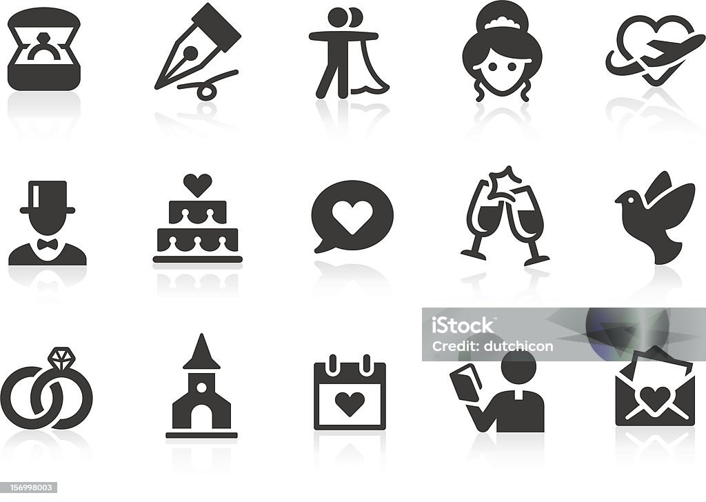 Wedding icons Monochromatic wedding related vector icons for your design and application. Raw style. Files included: vector EPS, JPG, PNG. Icon Symbol stock vector