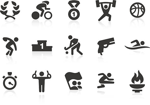 letnie igrzyska ikony - konkurencja lekkoatletyczna stock illustrations