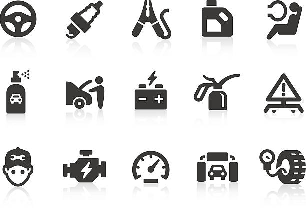 차량 서비스 아이콘 - fuel gauge fossil fuel fuel and power generation gauge stock illustrations