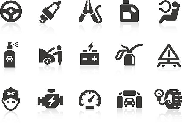 автомобиль службы значки - car symbol repairing auto repair shop stock illustrations