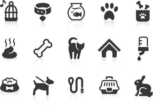 Pet related vector icons for your design and application. Files included: vector EPS, JPG, PNG.