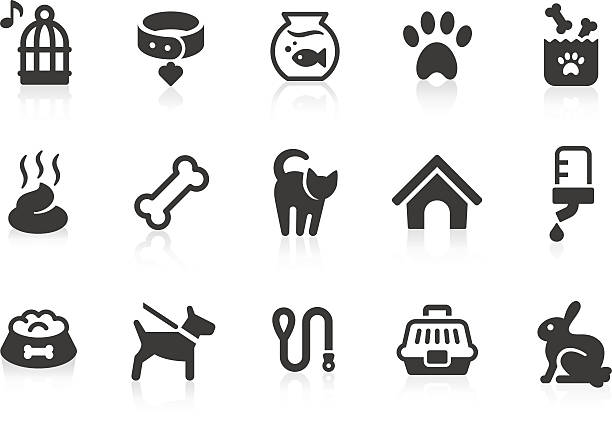 Pet icons Pet related vector icons for your design and application. Files included: vector EPS, JPG, PNG. animal bone stock illustrations