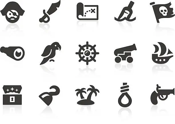 Vector illustration of Pirate icons