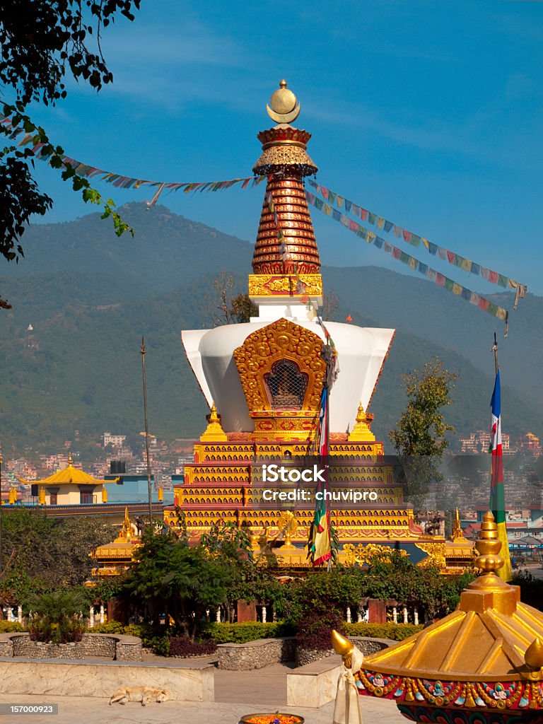 Swayambhunath Temple w Kathmandu. - Zbiór zdjęć royalty-free (Architektura)