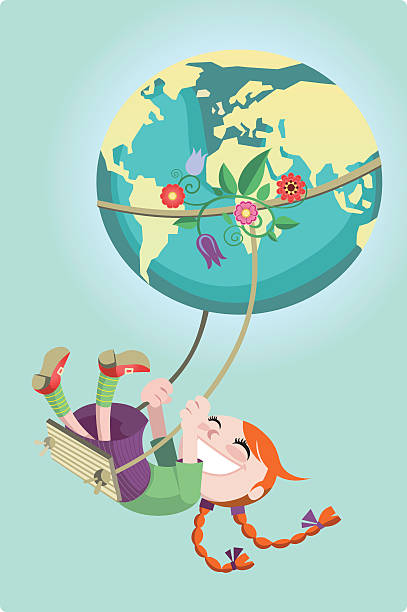 Se balancer dans le monde entier ! - Illustration vectorielle