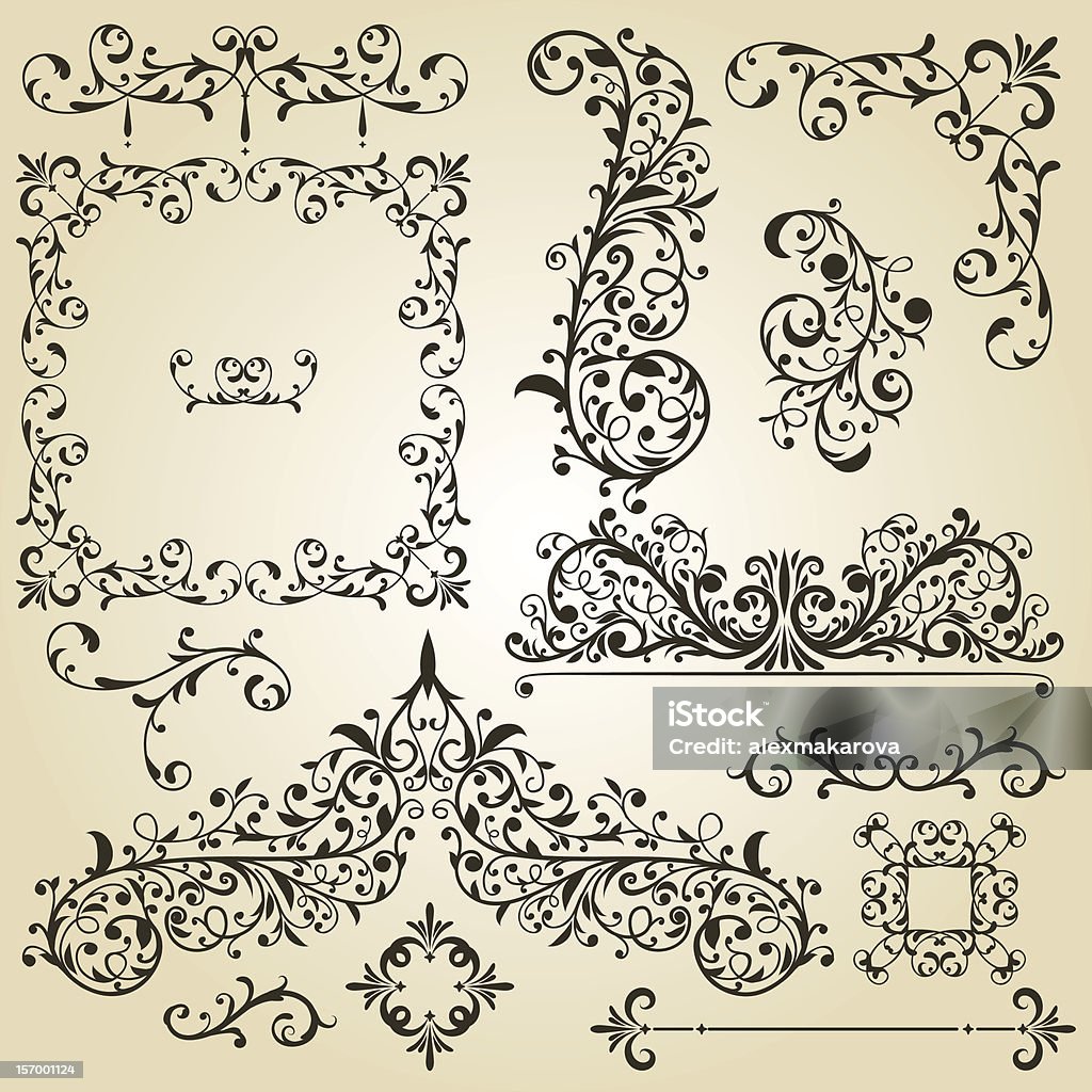 Vector Vintage Design Elements vector vintage floral  design elements on gradient background, fully editable eps 8 file Abstract stock vector