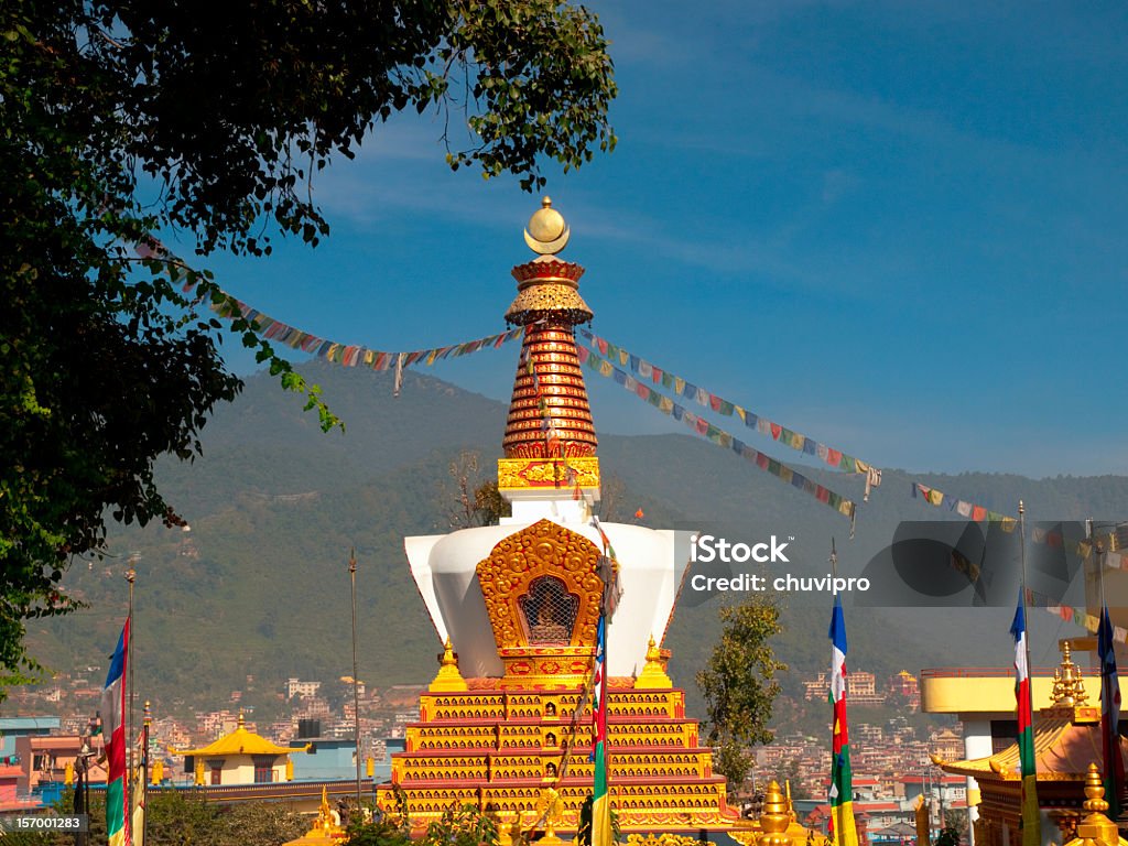 Swayambhunath Tempio di Kathmandu. - Foto stock royalty-free di Ambientazione esterna