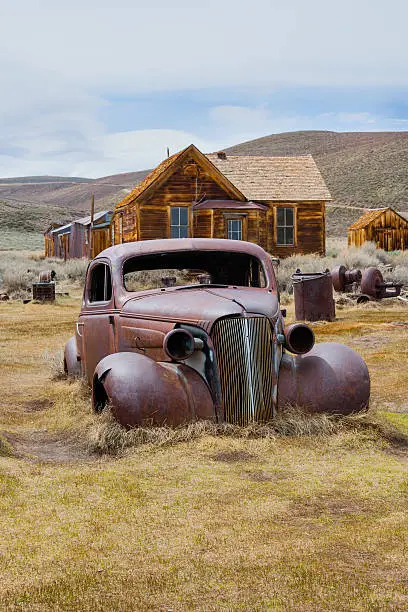 Rusted car in Bodie town (ghost town)