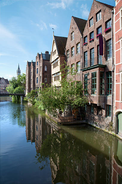 istock Ghent - canal and typical brick houses 157001823