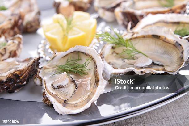 Oyster Platter Stock Photo - Download Image Now - Oyster, Appetizer, Crustacean