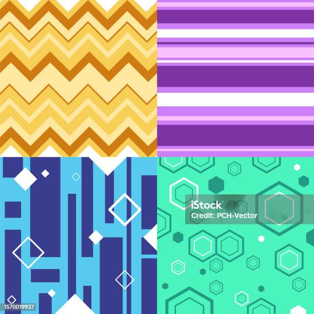 Different Colour Pattern Designs Abstract Patterns Of Different Colors Vector Illustrations Set Stock ...