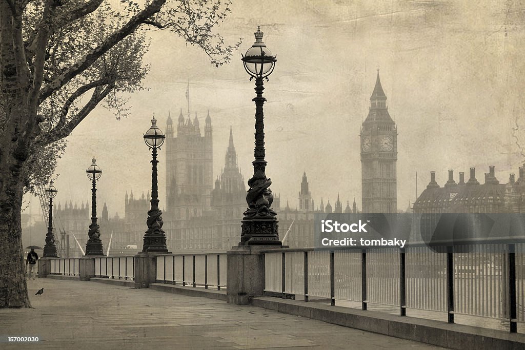 Vintage vista de Londres - Foto de stock de Londres - Inglaterra libre de derechos