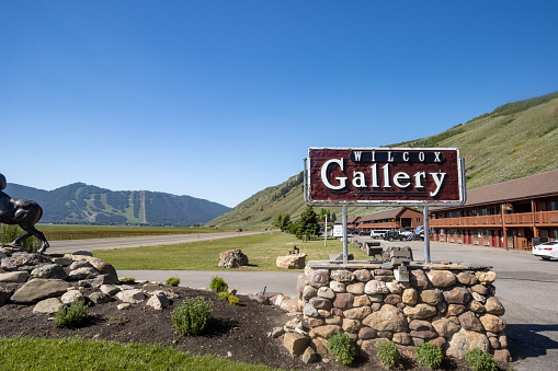 Wilcox Gallery on Highway 89 at Jackson (Jackson Hole) in Teton County, Wyoming. This is a commercial location, established in 1969. It is Jackson's largest gallery.