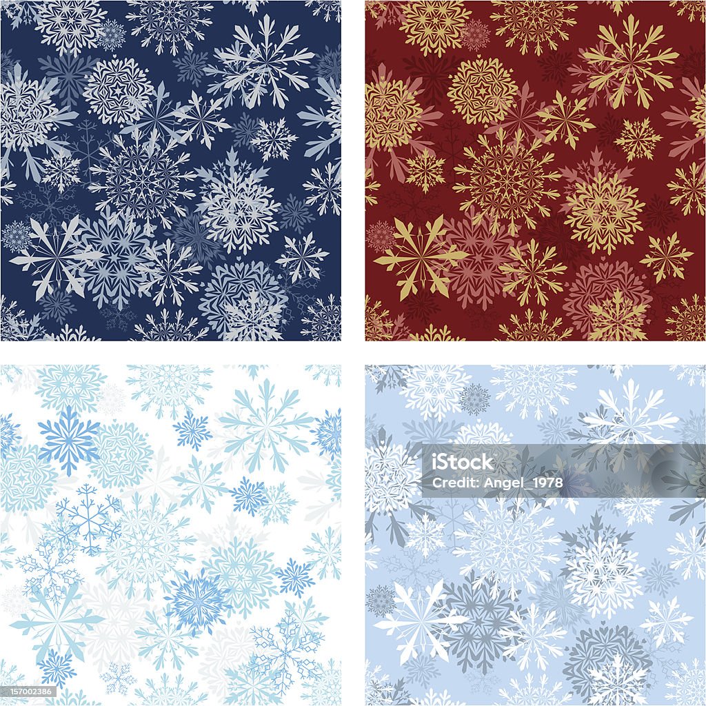 Set di Seamless pattern di fiocchi di neve - arte vettoriale royalty-free di Ambientazione esterna
